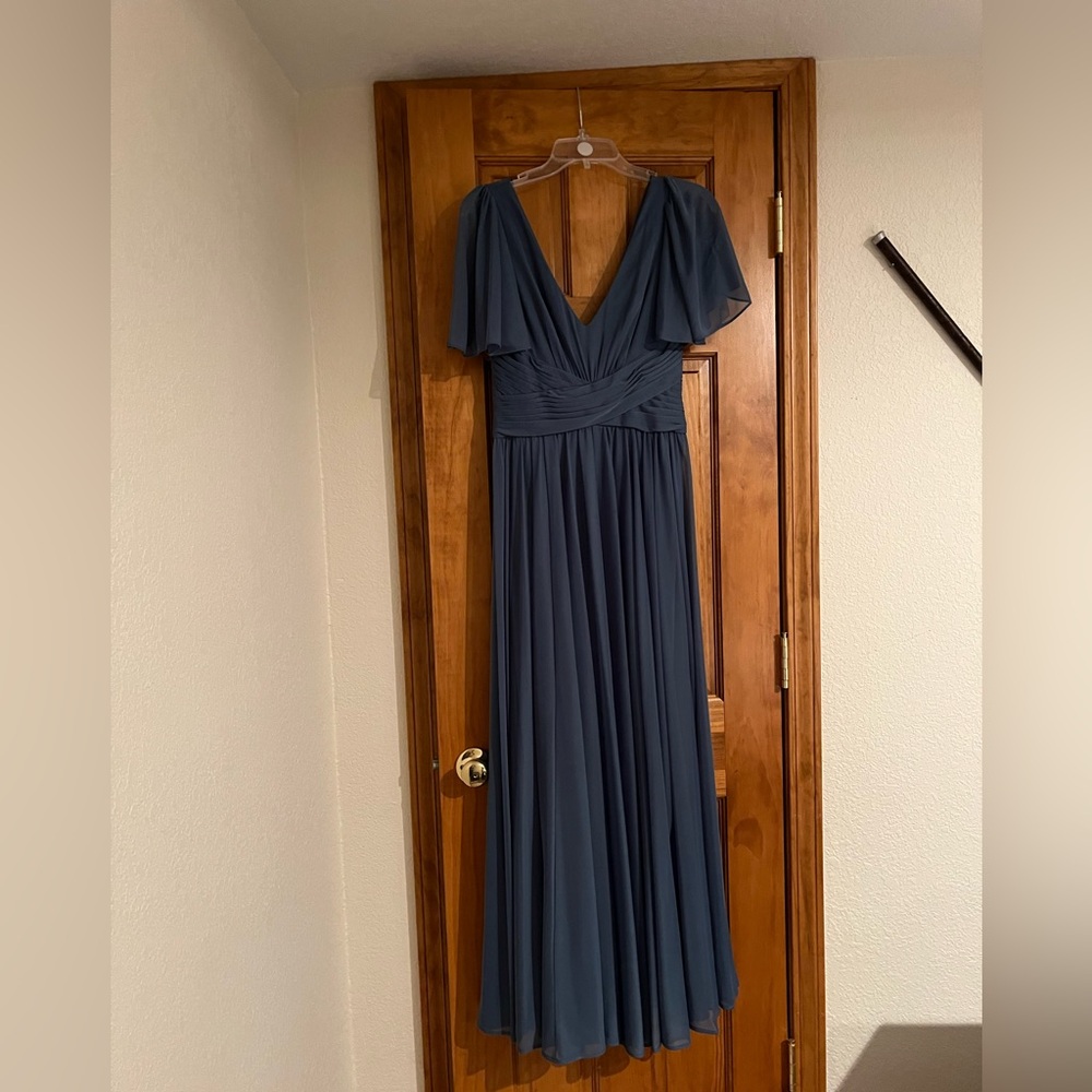 David's Bridal Blue Formal Dress